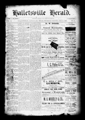 Primary view of object titled 'Halletsville Herald. (Hallettsville, Tex.), Vol. 18, No. 21, Ed. 1 Thursday, February 14, 1889'.