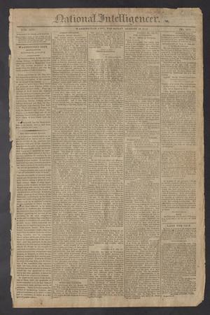 Primary view of object titled 'National Intelligencer. (Washington City [D.C.]), Vol. 13, No. 2014, Ed. 1 Thursday, August 19, 1813'.