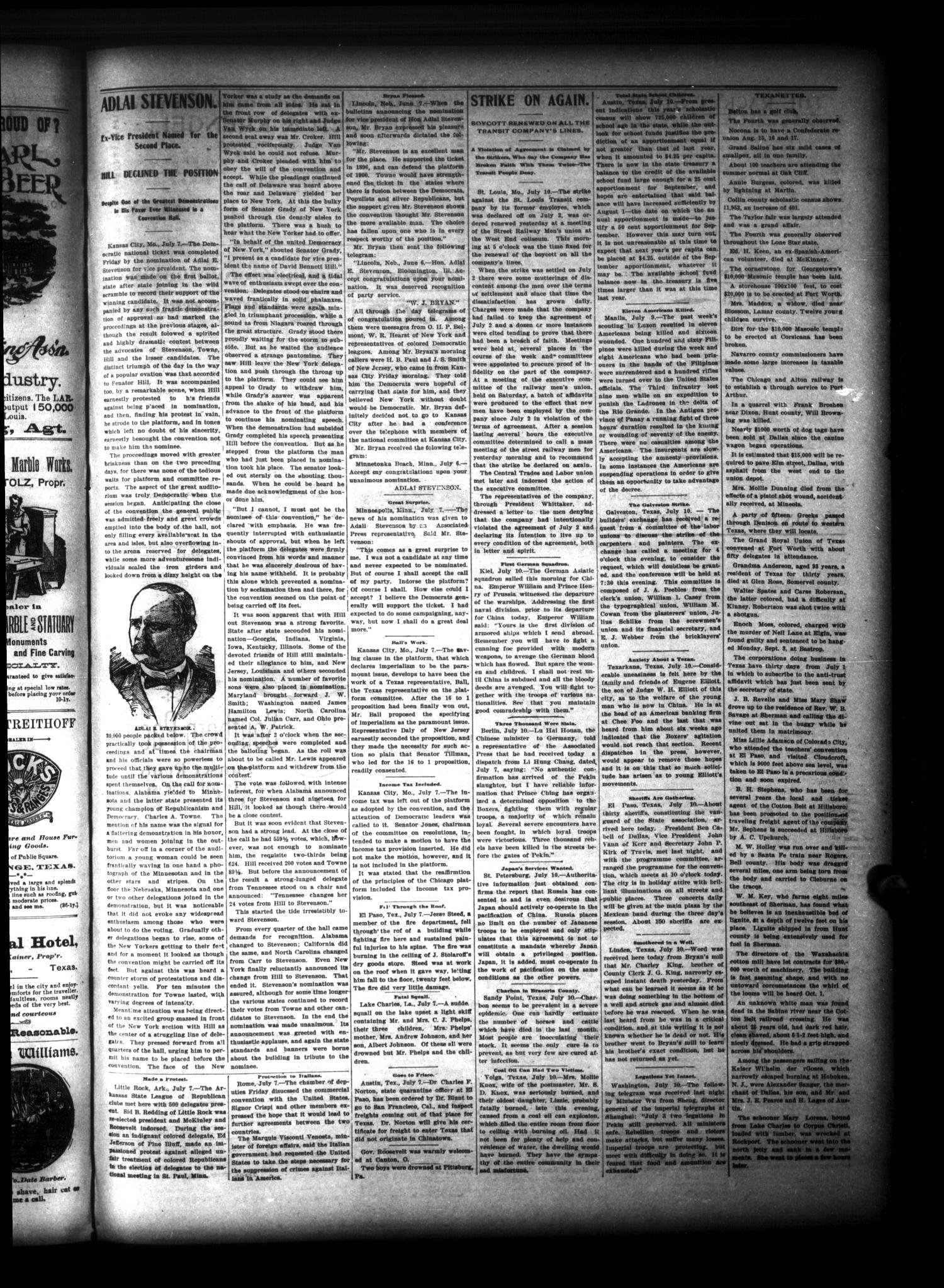 The La Grange Journal. (La Grange, Tex.), Vol. 21, No. 29, Ed. 1 Thursday, July 12, 1900
                                                
                                                    [Sequence #]: 3 of 8
                                                