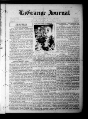 Primary view of La Grange Journal (La Grange, Tex.), Vol. 62, No. 9, Ed. 1 Thursday, February 27, 1941