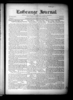 Primary view of object titled 'La Grange Journal (La Grange, Tex.), Vol. 57, No. 43, Ed. 1 Thursday, October 22, 1936'.