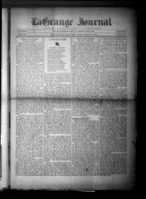 Primary view of object titled 'La Grange Journal (La Grange, Tex.), Vol. 49, No. 43, Ed. 1 Thursday, October 25, 1928'.