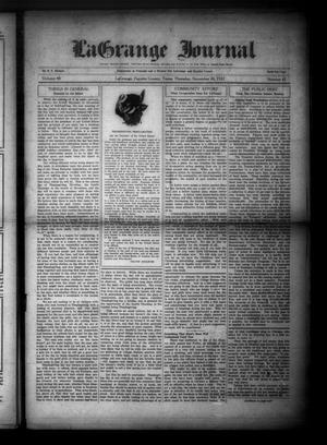 Primary view of object titled 'La Grange Journal (La Grange, Tex.), Vol. 48, No. 47, Ed. 1 Thursday, November 24, 1927'.