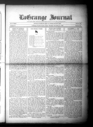 Primary view of La Grange Journal (La Grange, Tex.), Vol. 51, No. 46, Ed. 1 Thursday, November 13, 1930