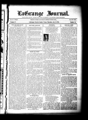 Primary view of object titled 'La Grange Journal. (La Grange, Tex.), Vol. 37, No. 28, Ed. 1 Thursday, July 13, 1916'.