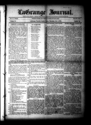 Primary view of object titled 'La Grange Journal. (La Grange, Tex.), Vol. 34, No. 40, Ed. 1 Thursday, October 2, 1913'.