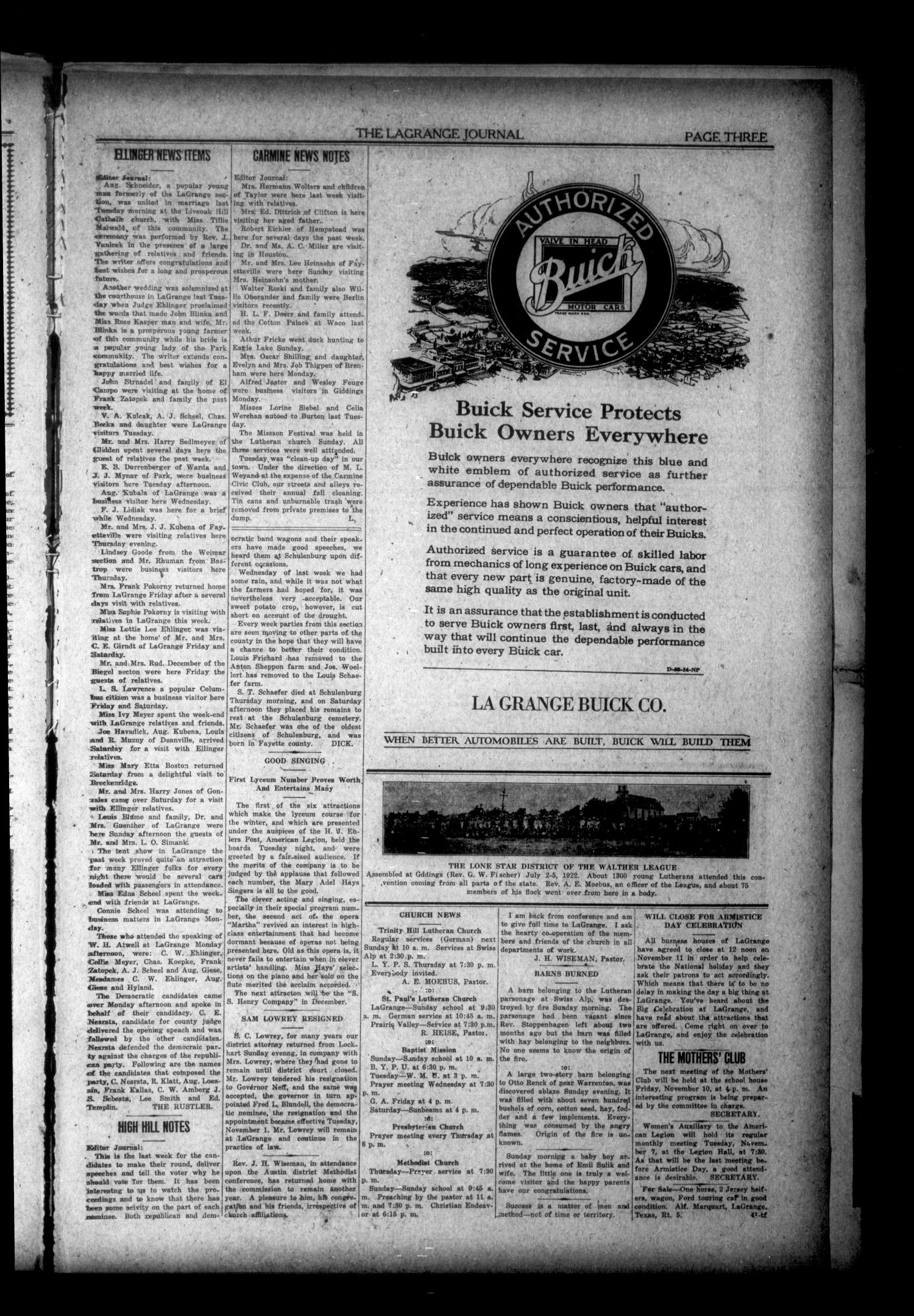 La Grange Journal. (La Grange, Tex.), Vol. 43, No. 44, Ed. 1 Thursday, November 2, 1922
                                                
                                                    [Sequence #]: 3 of 8
                                                
