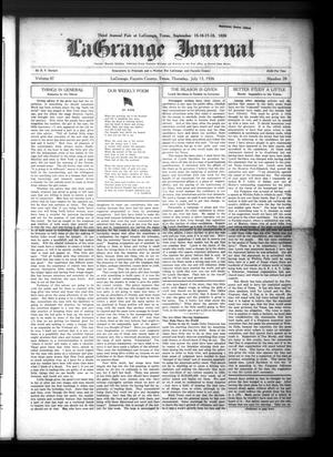 Primary view of object titled 'La Grange Journal (La Grange, Tex.), Vol. 47, No. 28, Ed. 1 Thursday, July 15, 1926'.