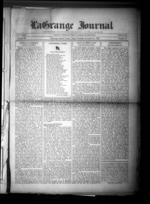 Primary view of object titled 'La Grange Journal (La Grange, Tex.), Vol. 49, No. 47, Ed. 1 Thursday, November 22, 1928'.